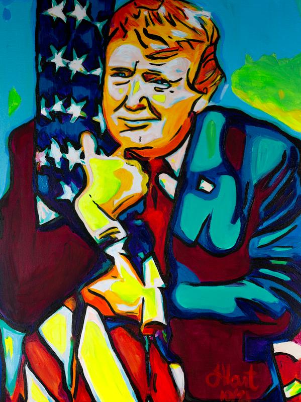 Trump Hugging Flag